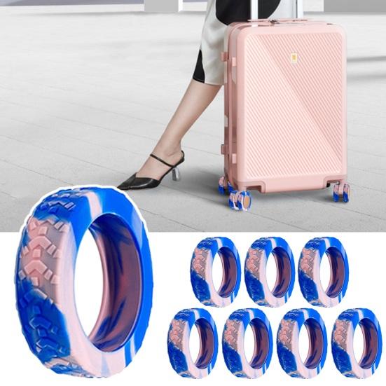 Shoesmith 8 Pcs Luggage Wheel Covers Wear-resistant Thick Reduce Noise Caster Protection Prevent Scratches Non-slip Luggage Caster Protective Covers Wheel