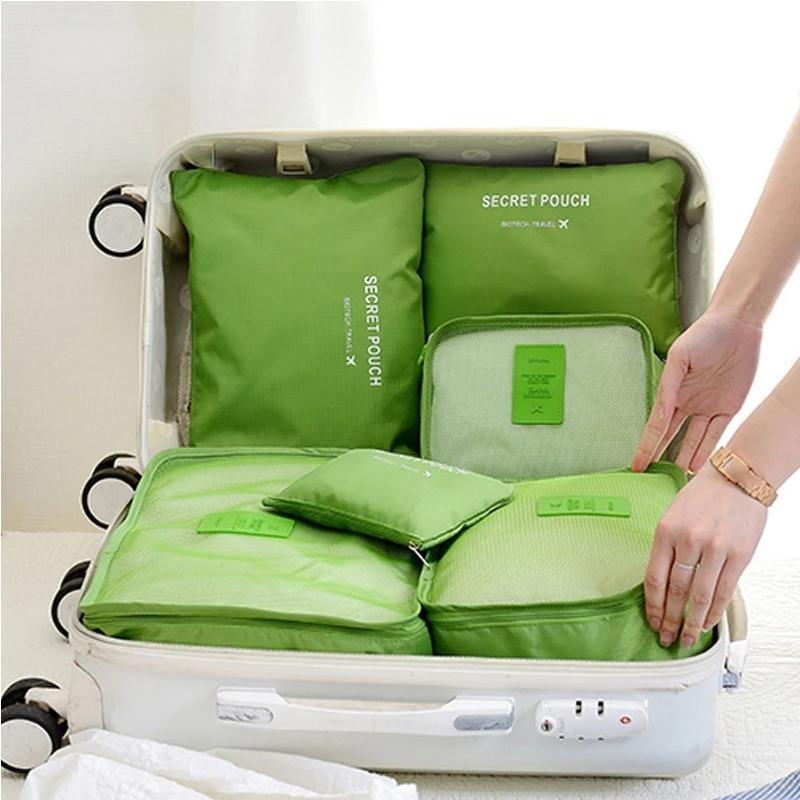 chenxiaogang 6Pcs/Set Travel Suitcase Organizer Bags Luggage Packing Cubes for Travel Organizer Storage Shoe Clothes Luggage Organizer Bags