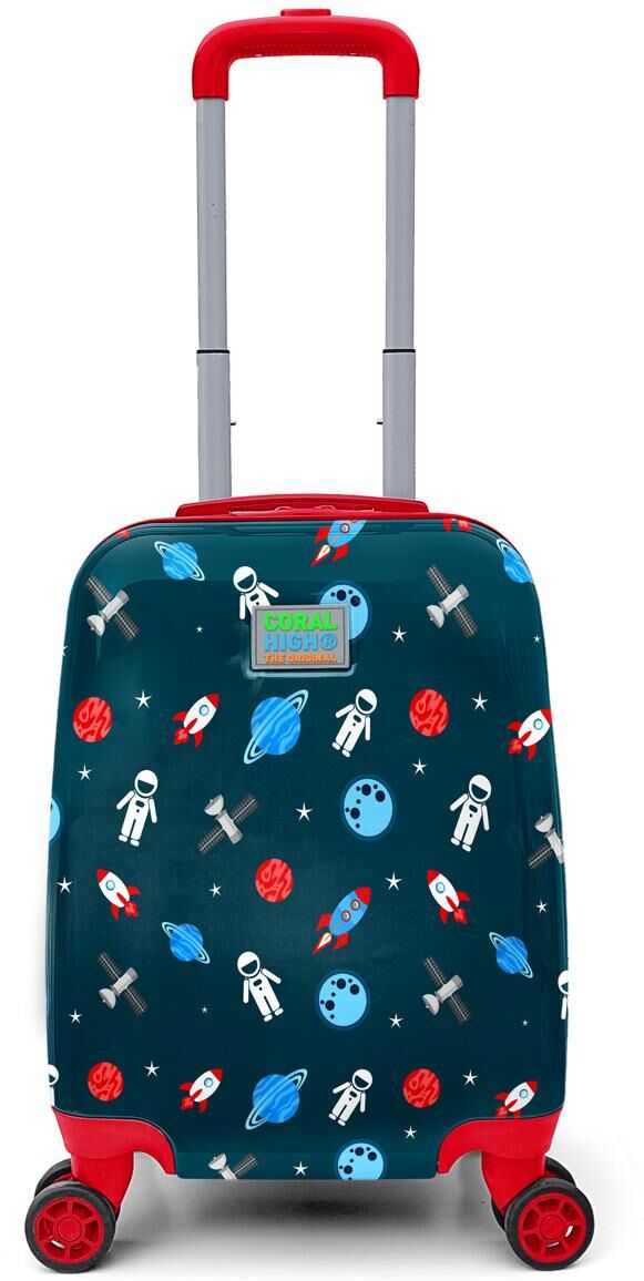 Coral High Kids Indigo Red Space Patterned Luggage 16749