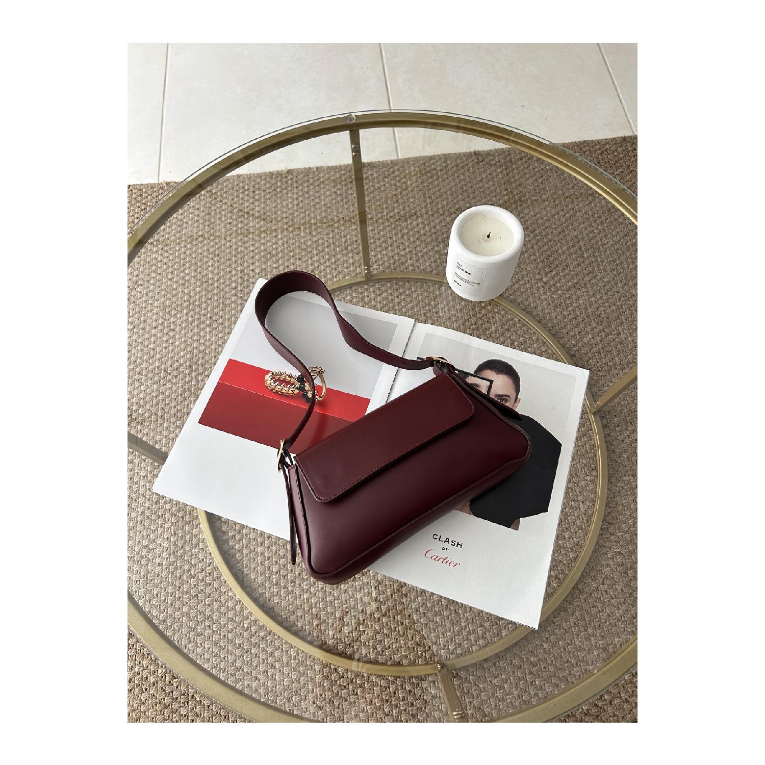 Palmiye Clothing & Footwear & Accessories Claret Red Women's Simple Design Sleeve Bag