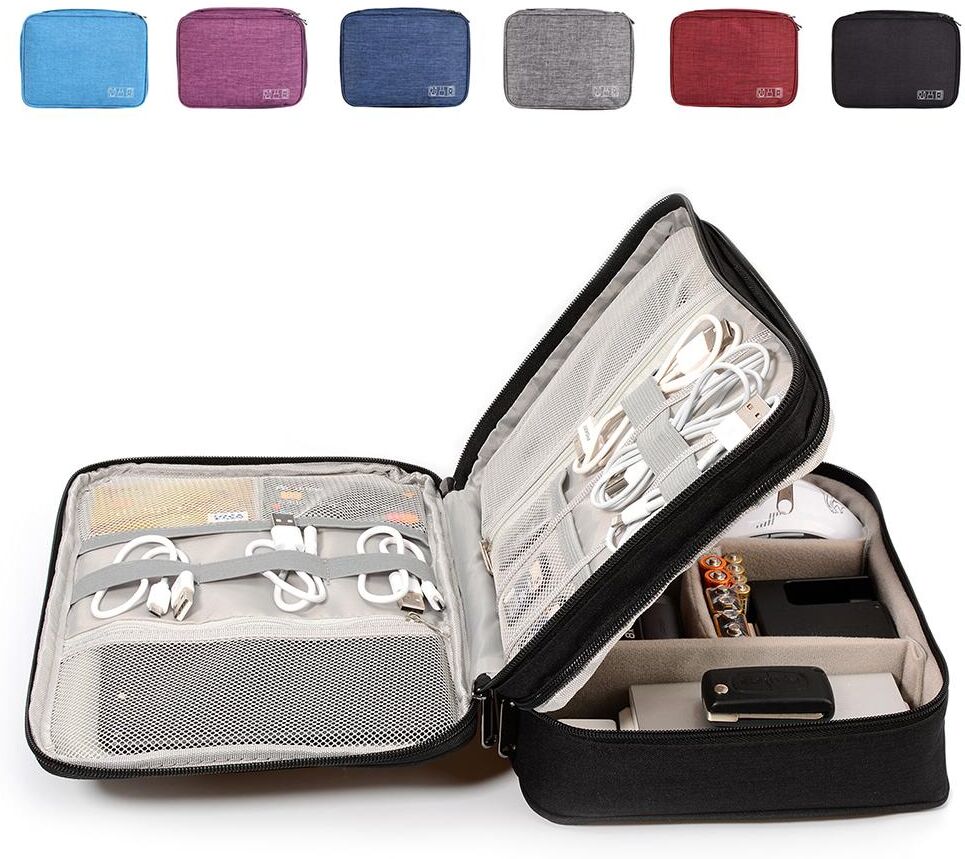 Great Mall Portable Travel Electronic Organizer Storage Bag Handbag Carrying Pouch Case for Smart Phone Earphone Data Cable Charger Hard Drive Flash Memory