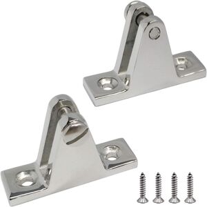Tautoparts 2PCS Marine Boat Deck Hinge Mount For Bimini Top Fitting Hardware Stainless Steel