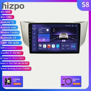 Hizpo 2din Android Car Radio Multimedia Video Player for Lexus RX300 RX330 RX350 RX400H 2003 - 2014 Navigation GPS Carplay 4G QLED Touch Screen Auto Stereo