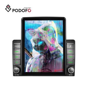 Podofo Universal Vertical Screen 9.5 Inch Android Radio Player Auto Android 10.0 Support WIFI GPS DVR Rear View Mirror Link BT DAB FM with AHD camera