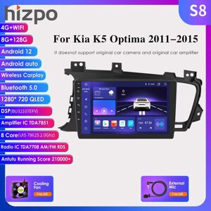 Hizpo 8G+128G 4G-LTE Car Radio Android Auto for KIA Optima K5 2011-2015 GPS Navi Multimedia Player Stereo QLED Carplay AI Intelligent Screen Head Unit BT