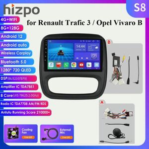 Hizpo Carplay 4G 2din Android Car Radio Multimedia Video Player for Opel Vivaro B 2014 - 2018 Renault Traffic 3 Navi GPS Autoradio Head Unit Stereo Audio BT