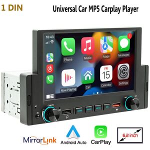 icreative Car Radio 1 Din 6.2 Inch Screen Auto Stereo Android Auto Carplay MP5 Multimedia Player Car Bluetooth Radio MirrorLink