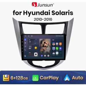 Junsun V1 AI Voice Wireless CarPlay Android Auto Radio for Hyundai Solaris Accent i25 2010-2016 4G Car Multimedia GPS 2din