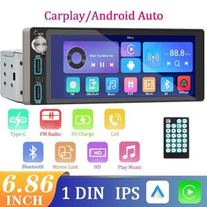 SageTechnology Hippcron Car Radio Stereo 1DIN 12V Multimedia Player Digital Bluetooth Carplay Android Auto Type-c Fast charging
