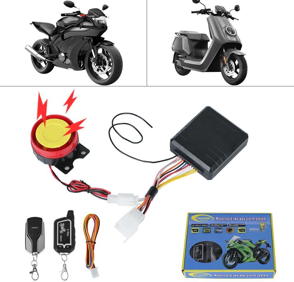 LEEPEE Automotive Parts Motorcycle Accessories Anti-theft Protection Remote Control Universal 125dB Motorcycle 2 Way Alarm System E-bike Scooter Motorbike Security System 12V