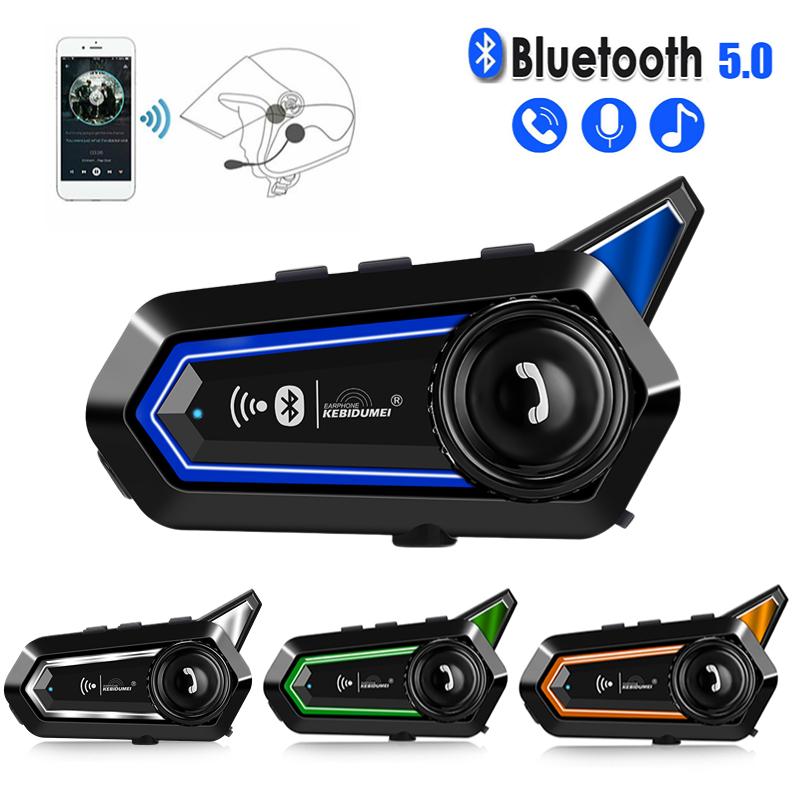 YJMP Auto Parts BT31 Motorcycle Helmet Headset Bluetooth 5.0 Wireless Waterproof Earphone Automatic Handsfree Call Answering with Flashlight