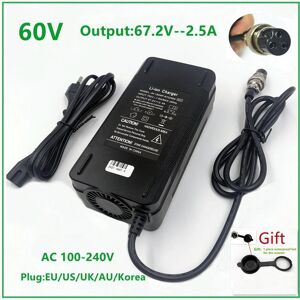 Seiko Chargers 60V Wheelbarrow charger 67.2V2.5A  Li-ion Battery Charger for Harley Electric Scooter Self balancing Unicycle Scooter GX16 3pins XLRF XLR 3 recharger