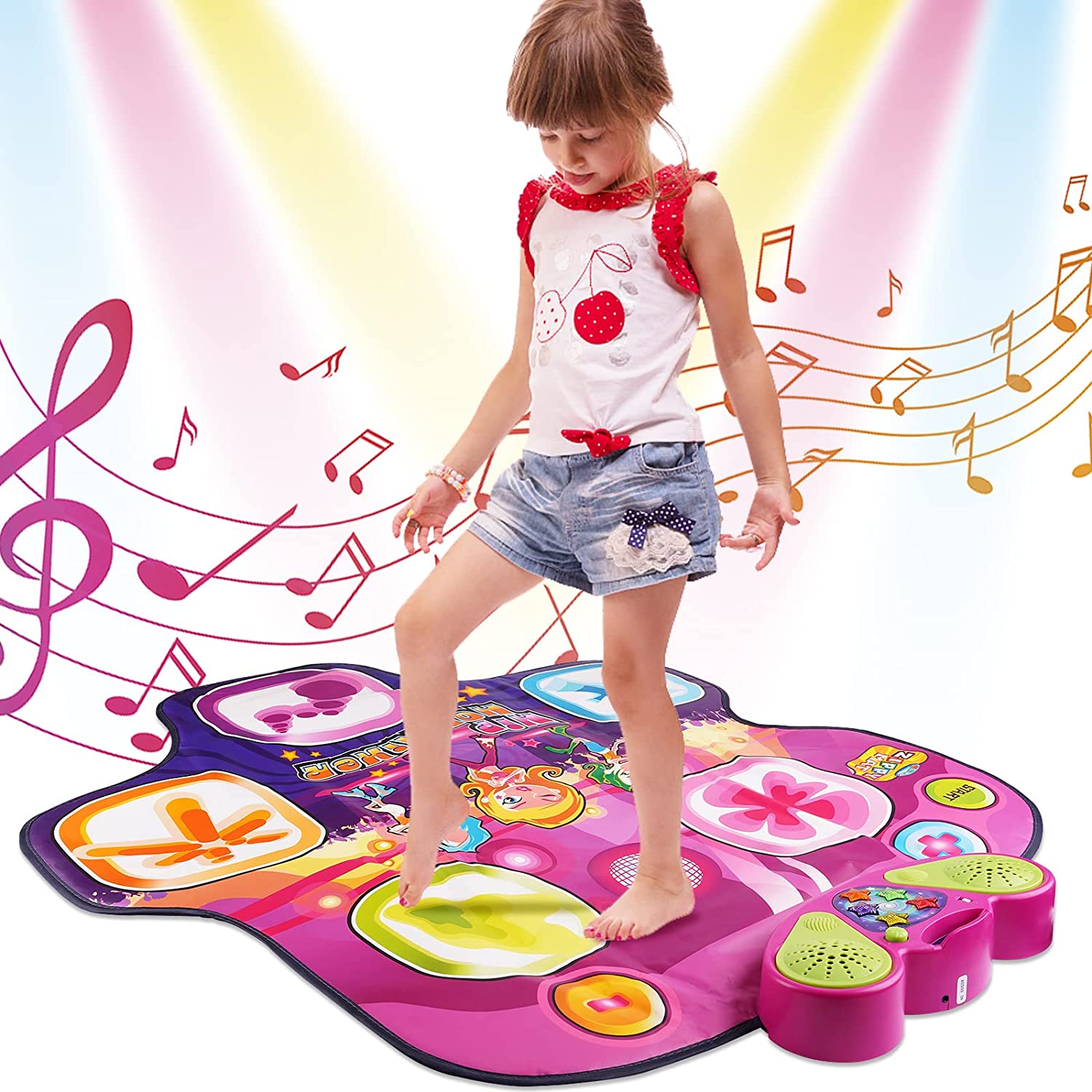 Thriving Toys Dance Mat, Electronic Music Mat with 5 Game Modes Musical Playmat, Adjustable Volume Dance Pad with LED Lights for Kids Ages 3 4 5 6 7 8 9 10+