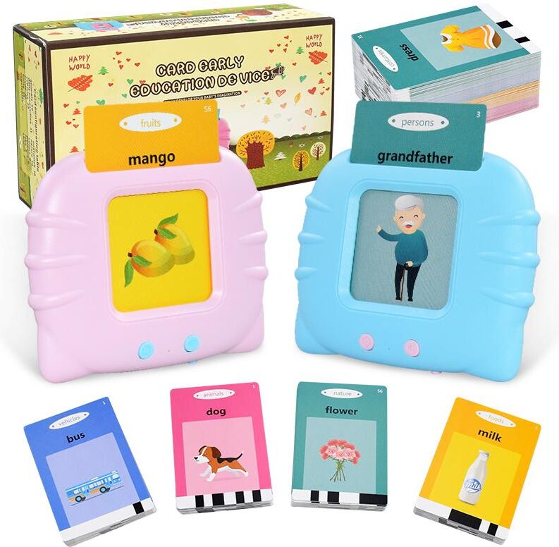 DZ Toys Kids Audio Electronic Cards Book Cognitive Talking Flash Cards Early Education Learn English Words Toys Game for Toddlers Gift