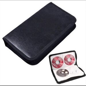 Small furniture 80 Disc CD DVD Holder Cover PU Faux Leather Storage Wallet Organizer Bag Black