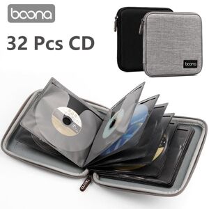 Boona Portable 32pcs Disc CD DVD Wallet Storage Organizer Case Boxes Holder Game Disc Storage Bag Album Box Cases with Zipper