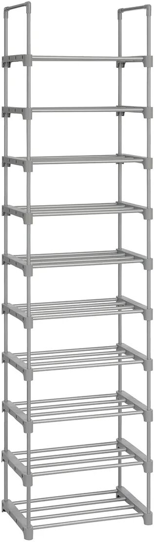 SONGMICS Grey Height-Adjustable Shoe Storage Organiser