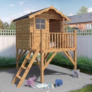 4'10 x 6'6 Mercia Poppy Kids Wooden Tower Playhouse (1.47m x 1.98m)