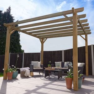 Forest Garden 12' x 12' Forest Premium Ultima Large Wooden Garden Pergola (3.6m x 3.6m)