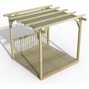 Forest Garden 8' x 8' Forest Pergola Deck Kit with Retractable Canopy No. 2 (2.4m x 2.4m)