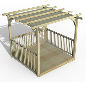 Forest Garden 8' x 8' Forest Pergola Deck Kit with Retractable Canopy No. 3 (2.4m x 2.4m)