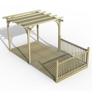 Forest Garden 8' x 16' Forest Pergola Deck Kit with Retractable Canopy No. 3 (2.4m x 4.8m)