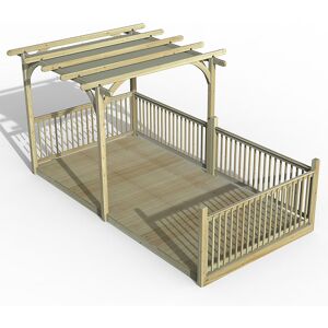 Forest Garden 16' x 8' Forest Large Pergola Deck Kit with Retractable Canopy (4.88m x 2.44m)