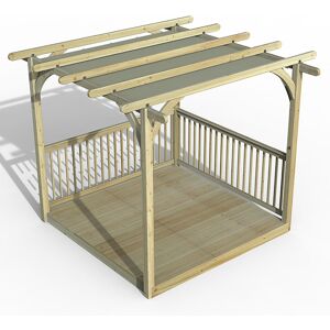 Forest Garden 8' x 8' Forest Small Pergola Deck Kit with Retractable Canopy (2.4m x 2.4m)