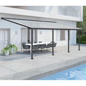 10'x20' (3x6.1m) Palram Canopia Olympia Grey Patio Cover With Clear Panels
