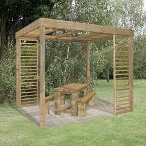 Forest Garden Forest Dining Wooden Garden Pergola Kit with Panels 10'x8'