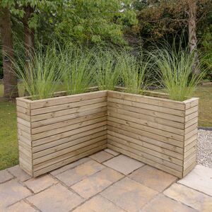 Forest Garden 5'3 x 5'3 Forest Linear Corner Wooden Planter (1.6m x 1.6m)