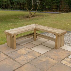 Forest Garden Forest Double Sleeper Corner Wooden Garden Bench 3'11 x 3'11 (1.2m x 1.2m)