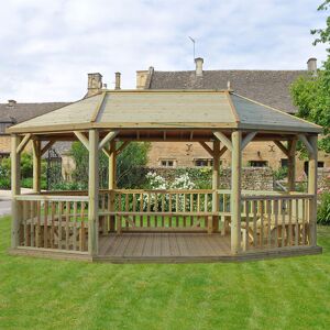 Forest Garden 20'x15' (6x4.7m) Premium Wooden Garden Gazebo with Timber Roof - Seats up to 27 people