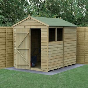 Forest Garden 8' x 6' Forest 4Life 25yr Guarantee Overlap Pressure Treated Apex Wooden Shed (2.42m x 1.99m)