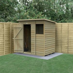 Forest Garden 6' x 4' Forest 4Life 25yr Guarantee Overlap Pressure Treated Pent Wooden Shed (1.98m x 1.4m)