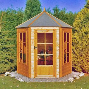 7'1x6'2 Shire Traditional Gazebo Wooden Hexagonal Summer House