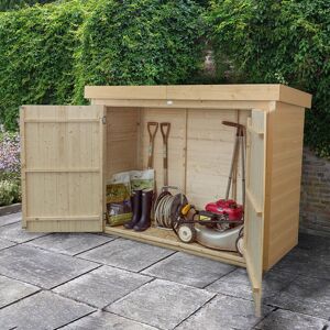 Forest Garden 6'5 x 2'10 Forest Shiplap Large Double Door Pent Wooden Garden Storage - Outdoor Bike / Mower Store (1.9m x 0.86m)