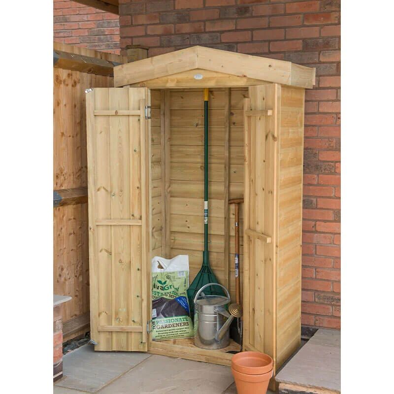 Forest Garden 3'7 x 1'8 Forest Shiplap Tall Apex Wooden Garden Storage Tool Store - Outdoor Patio Storage (1.2m x 0.51m)