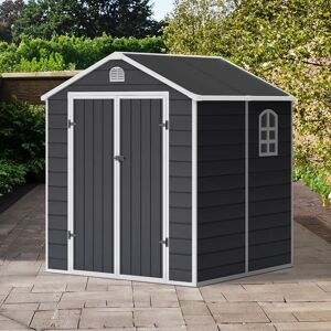 6' x 6' Lotus Sono Plastic Garden Shed with Foundation Kit (1.88m x 1.9m)