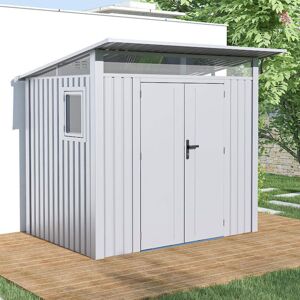 7' x 6' Lotus Minos White Aluminium Metal Shed (2.32m x 1.91m)