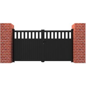 Readymade Gates Partial Privacy Premium Aluminium Driveway Double Gates - Black