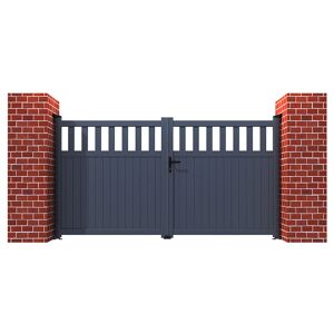 Readymade Gates Partial Privacy Premium Aluminium Driveway Double Gates - Grey