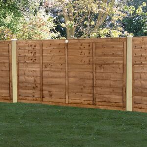 Forest Garden Forest 6' x 3' Brown Pressure Treated Super Lap Fence Panel (1.83m x 0.91m)