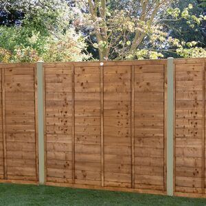 Forest Garden Forest 6' x 5' Brown Pressure Treated Super Lap Fence Panel (1.83m x 1.52m)