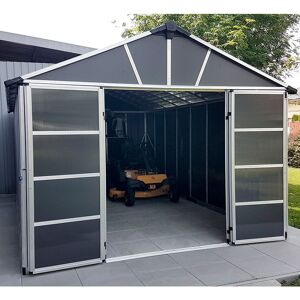 11' x 13.1' Palram Canopia Yukon Dark Grey Skylight Plastic Shed (3.32m x 3.93m)