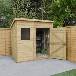 Forest Garden 7' x 5' Forest Timberdale 25yr Guarantee Tongue & Groove Pressure Treated Pent Shed (2.24m x 1.7m)