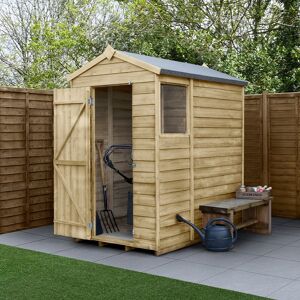 Forest Garden 6' x 4' Forest 4Life 25yr Guarantee Overlap Pressure Treated Apex Wooden Shed (1.88m x 1.34m)