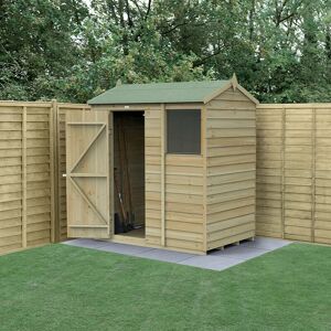 Forest Garden 6' x 4' Forest 4Life 25yr Guarantee Overlap Pressure Treated Reverse Apex Wooden Shed (1.88m x 1.34m)