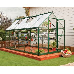 6'x12' Palram Canopia Hybrid Large Walk In Green Polycarbonate Greenhouse (1.8x3.6m)