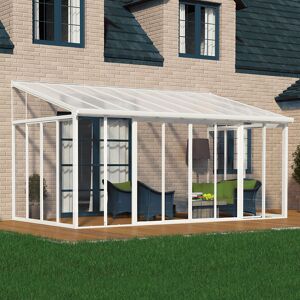 10'x18' (3x5.46m) Palram Canopia SanRemo White Lean-To Conservatory